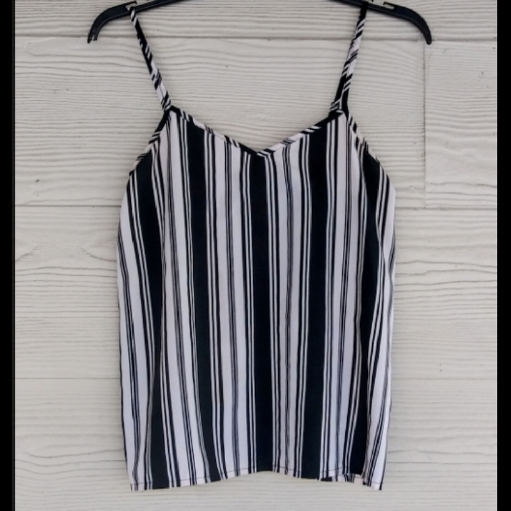 Striped spaghetti strap blouse